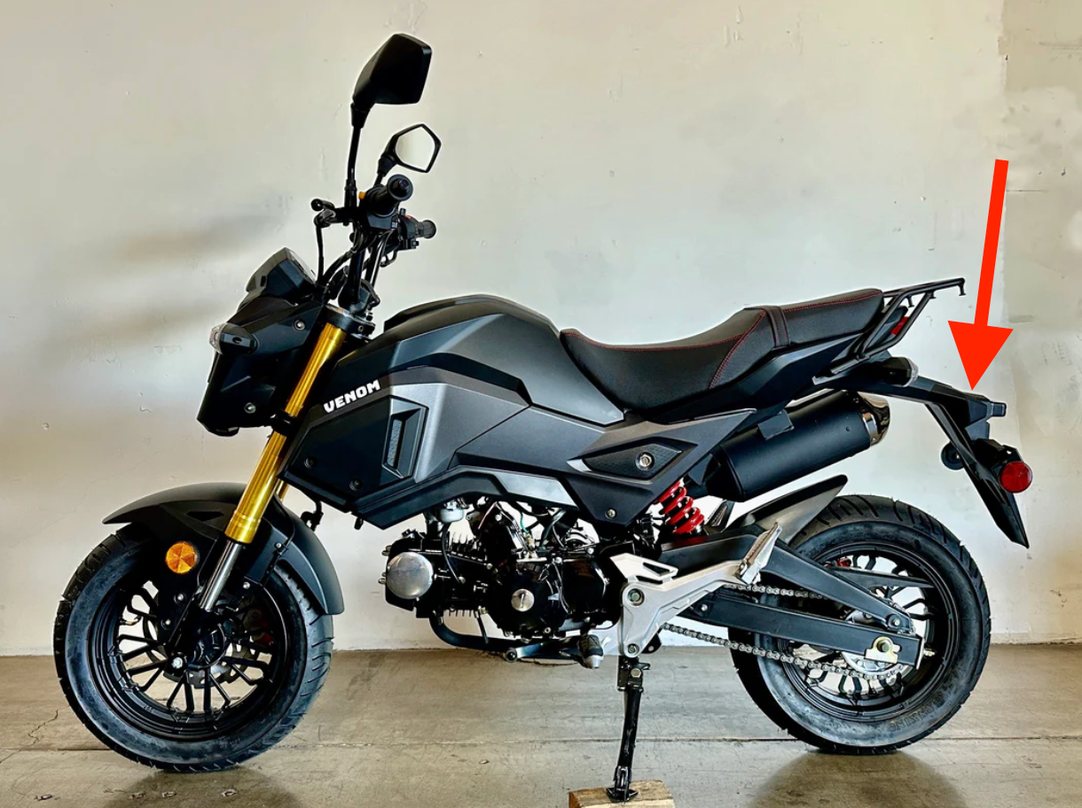 License plate holder for BD125-10. DF125RTS License plate fender.