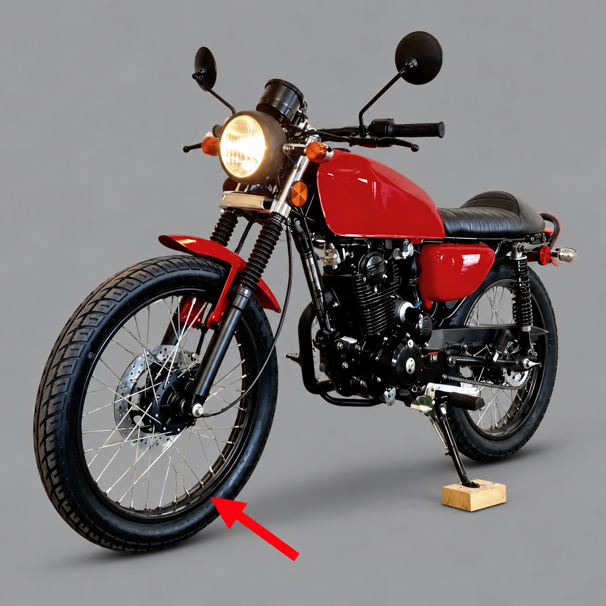 DF250RTG Sportster 250cc Front Spoked Wheel & Rim Assembly on assembled motorcycle