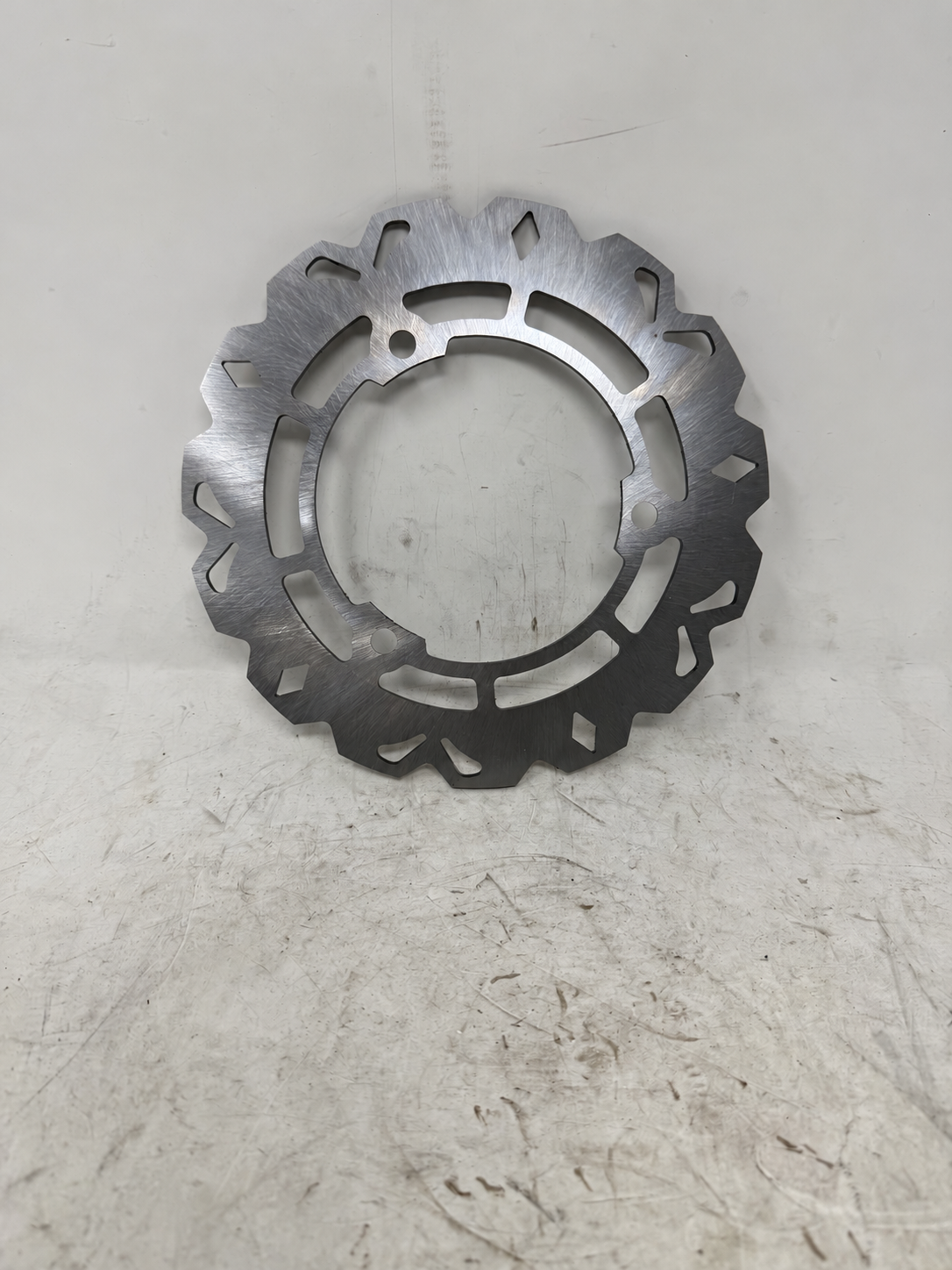 Reverse face of 230mm front brake rotor for Venom X19 200cc DF200SST-23 with three mounting holes