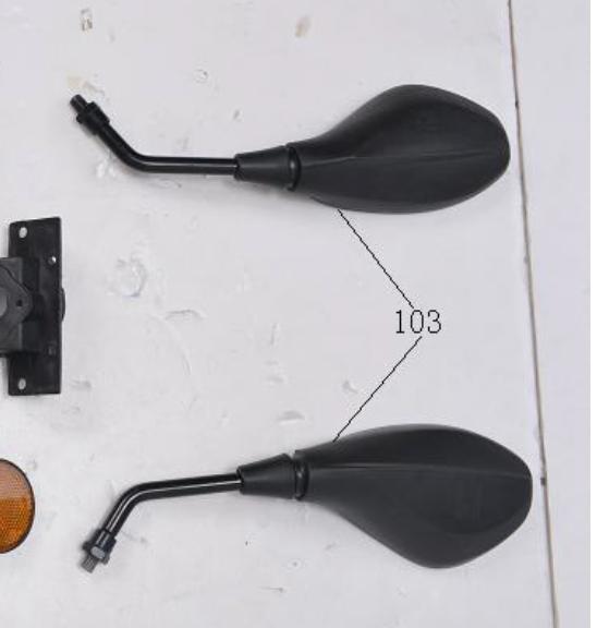 Rearview mirror set for BD125-8 Boom Ducati Monster clone 125cc motorcycle