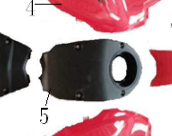 Part # 03030864 gas tank cap cover for Venom X21 50cc. D50SRT gas cap fairing