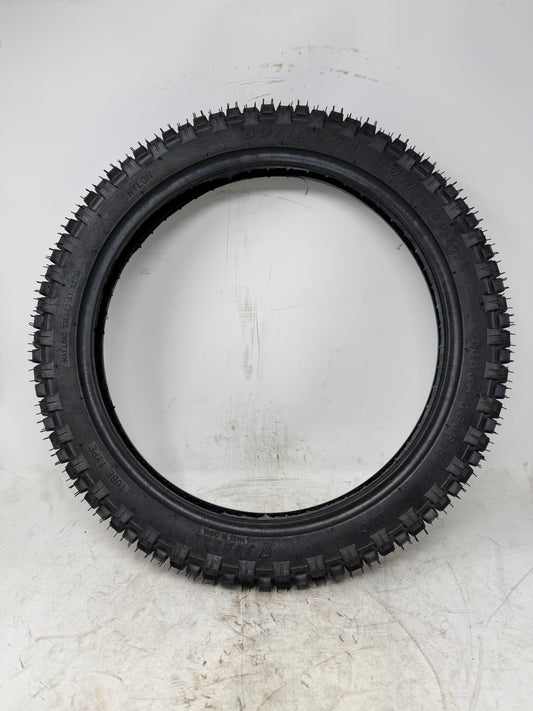 60/100-14 motorcycle tire, full sidewall view