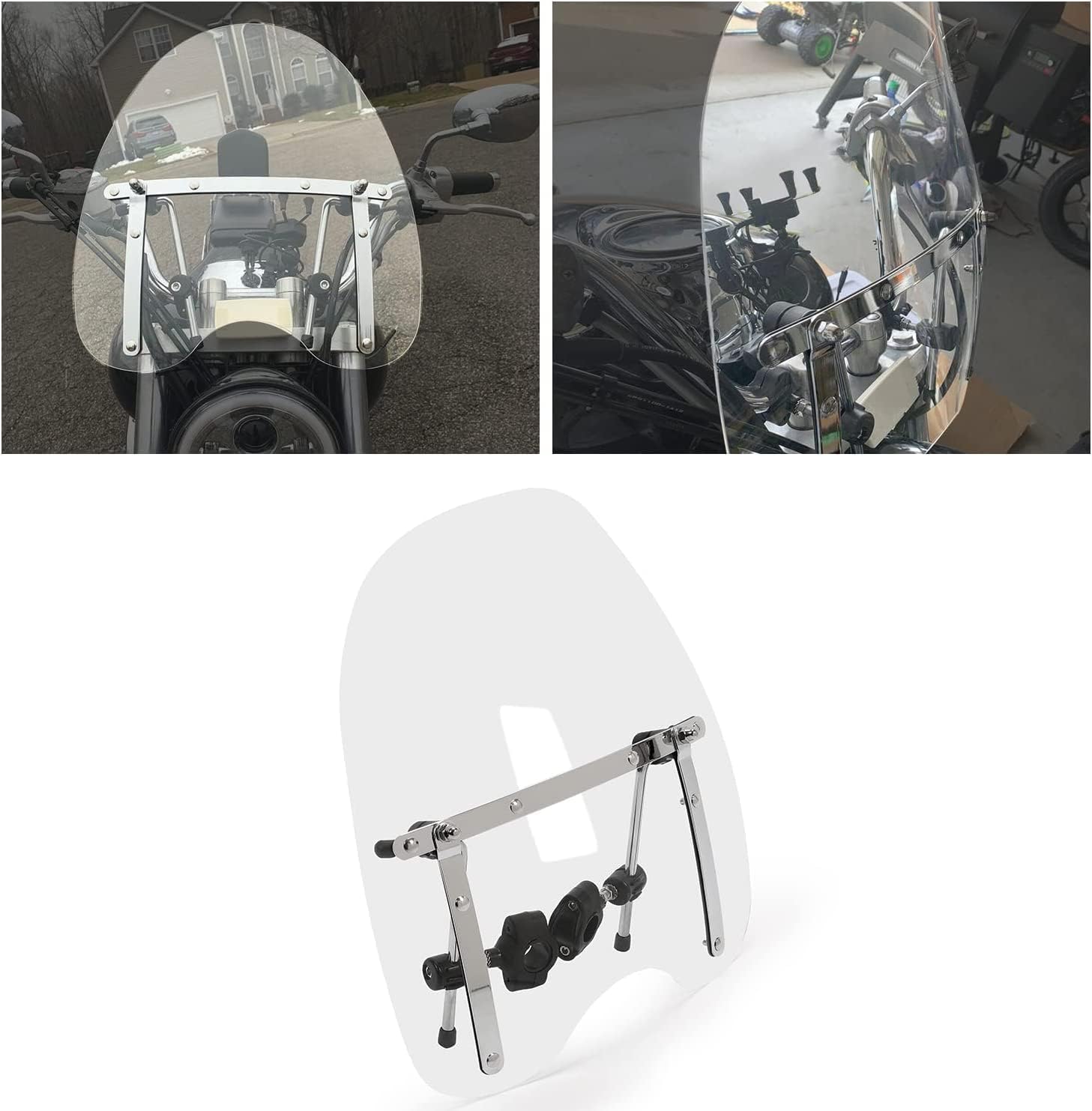 Motorcycle front windshield universal accessory for street bikes