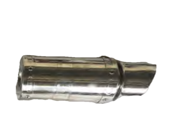 PMZ50-21 chrome exhaust tip | PMZ150-21 Icebear Maddog scooter muffler tip