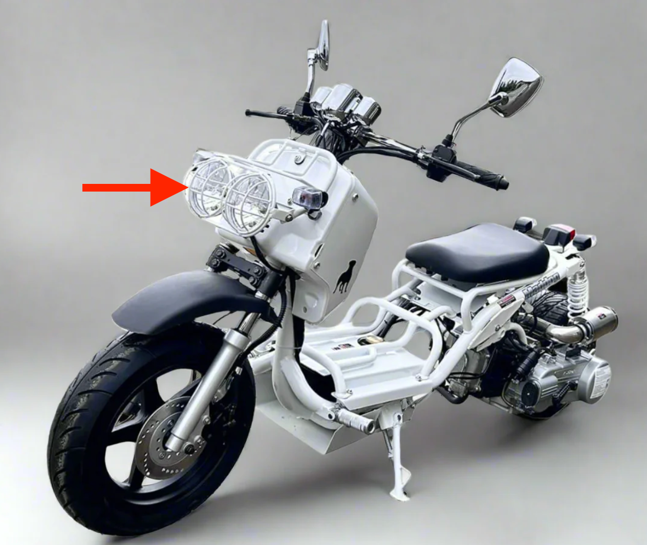 PMZ50-19 PMZ150-19 headlight bracket | Icebear Maddog scooter headlight mount