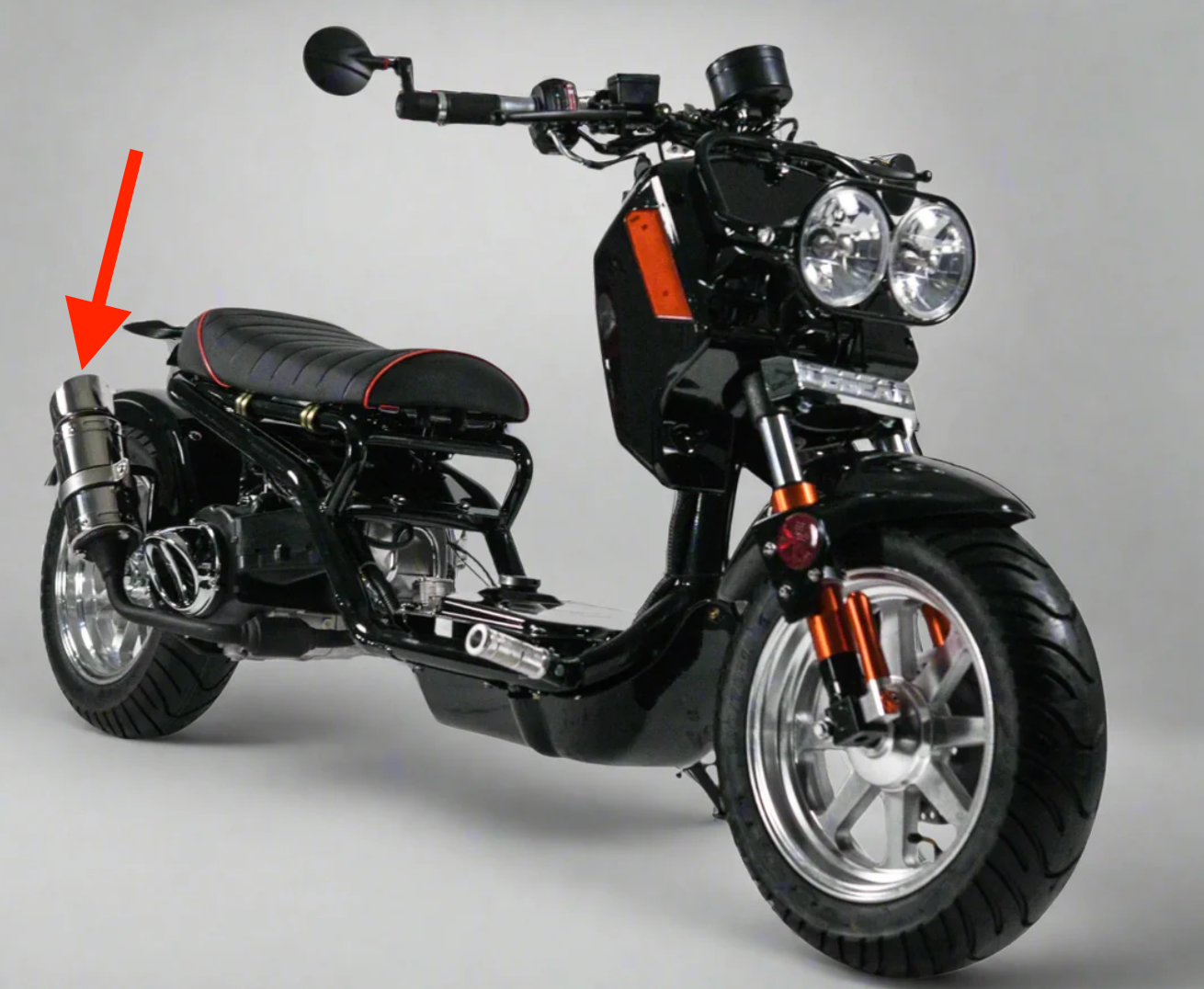 Icebear Maddog chrome muffler tip | PMZ50-21/PMZ150-21 scooter exhaust tip