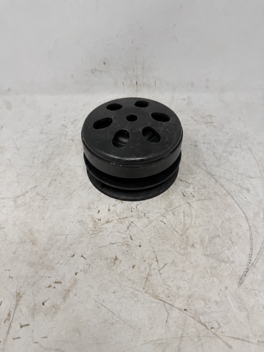 CVT driven pulley and clutch assembly with clutch bell for DF200SST-23 Venom X19 200cc, assembled view