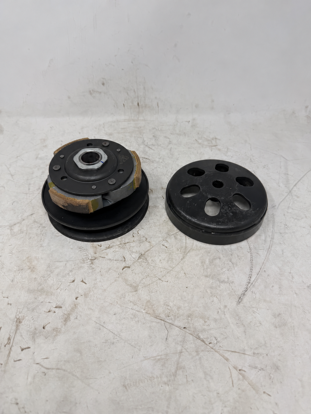 CVT driven pulley and clutch assembly with clutch bell for DF200SST-23 Venom X19 200cc, bell removed