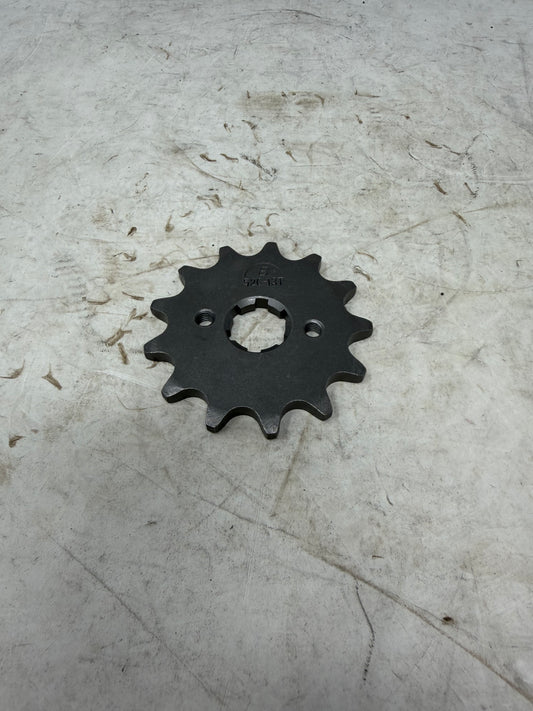 DF250RTG Venom Sportster 250cc front drive sprocket stamped 520-13T with 13 teeth, part 23401-MA95-0001