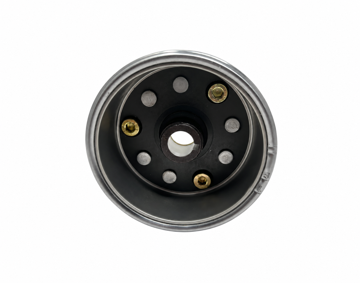 DF250RTS Venom X22R 250cc flywheel 82130-IA27-0200, inner rotor view showing central bore and fasteners