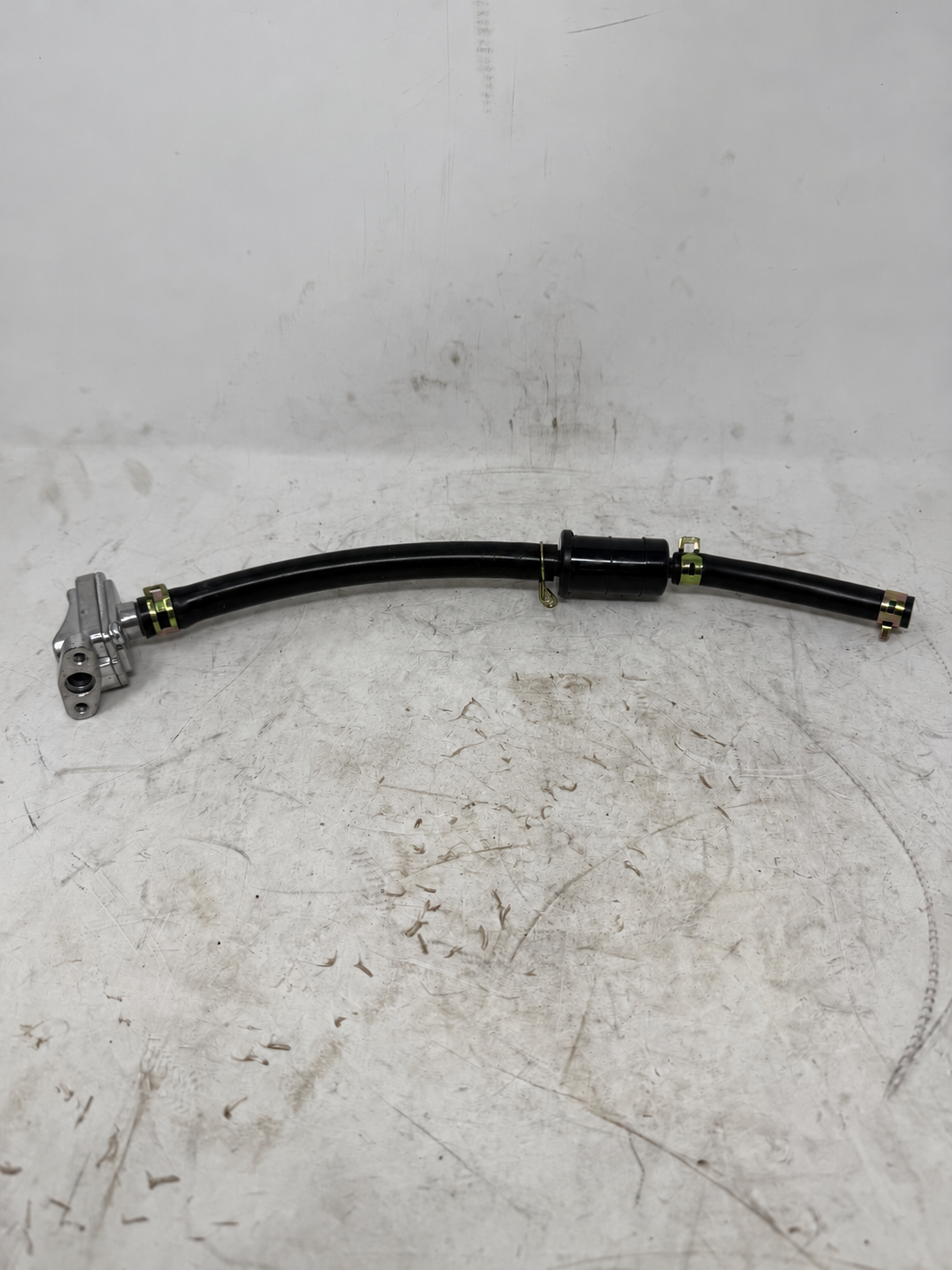 Secondary air supply hose and valve assembly for Venom X19 200cc DF200SST-23, showing metal mounting flange